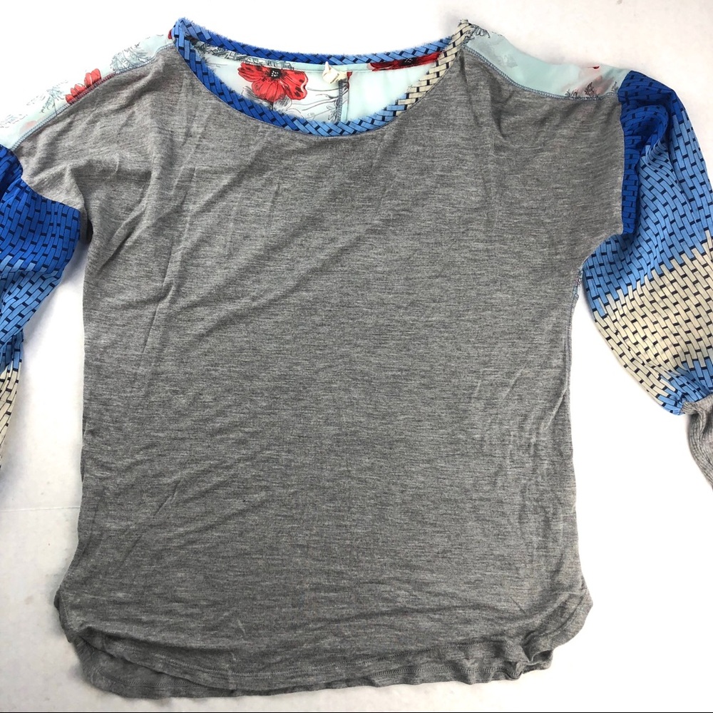 Anthropologie Mixed Material Top